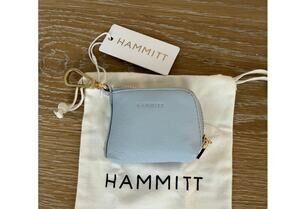 Hammitt NEW Small Blue Leather Key Pouch with Gold Hardware
